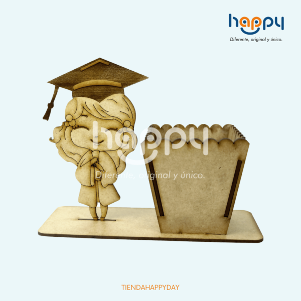 Recuerdo Graduación  + porta esferos - Productos de madera MDF - Happy day