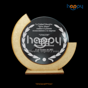 Reconocimiento grabado en acrilico - Productos Happy day