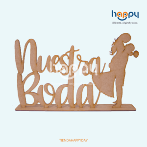 Centro de Mesa Matrimonio  - Productos de madera MDF - Happy day