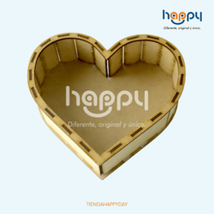 Caja de MDF en forma de corazón - Tienda Happy day