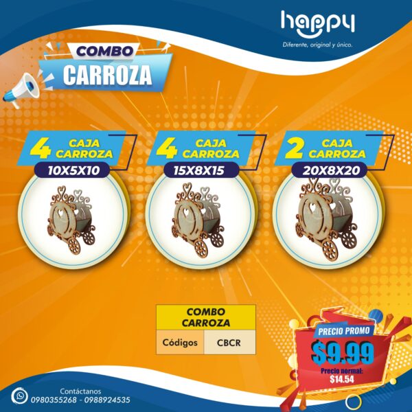 Combo Carrozas - Combos de cajas de MDF Happy day