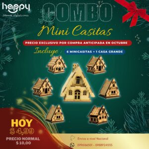Mini Casitas Navideñas con casa grande al centro
