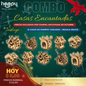 Casas Encantadas Navideñas en MDF con diseño único