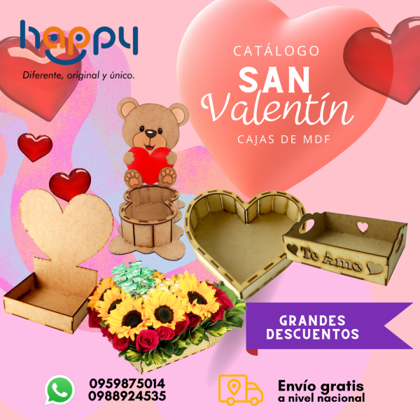 Catálogo San Valentín cajas de MDF Happy day